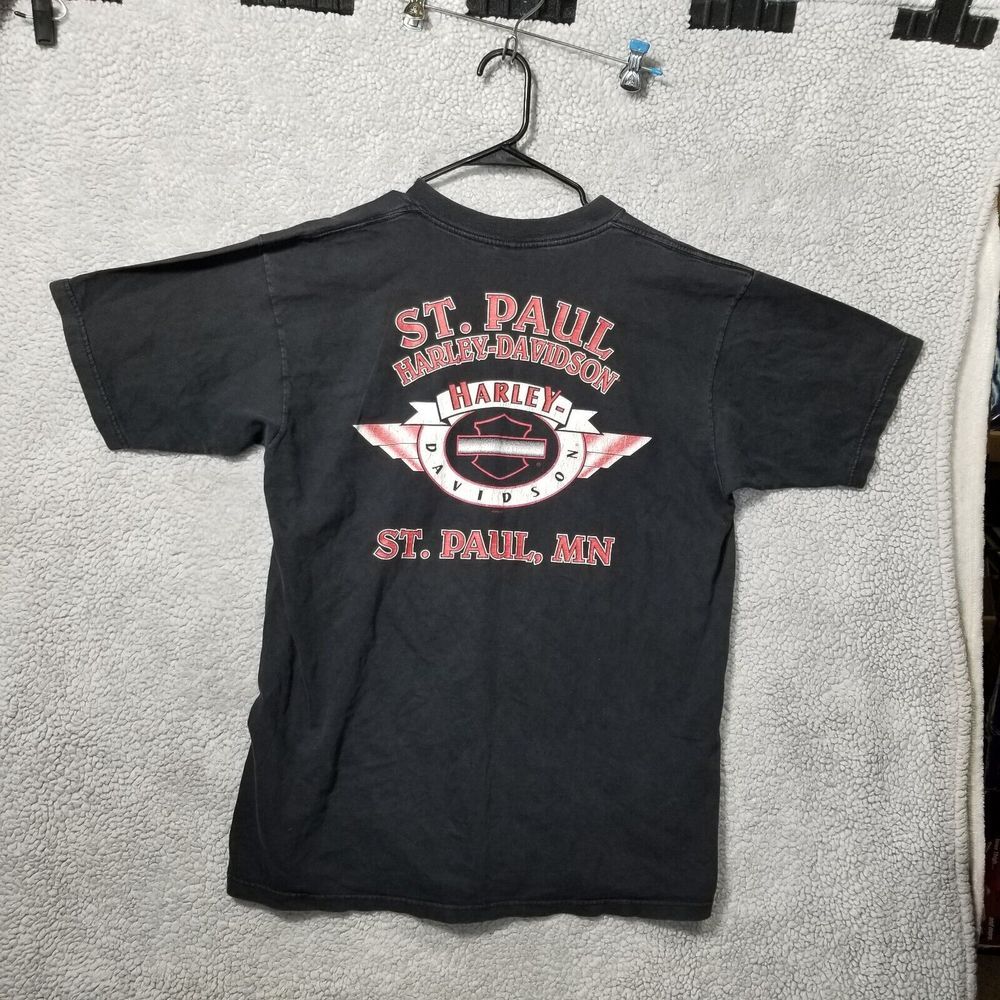 Harley Davidson men's XL vintage 1997 wash worn shirt eagle tribal St Paul MN - Picture 8 of 13